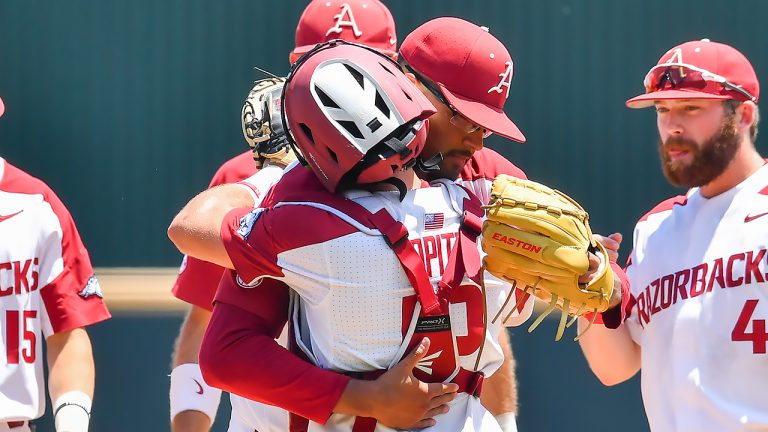 One win away from getting to Omaha, Hogs staying focused