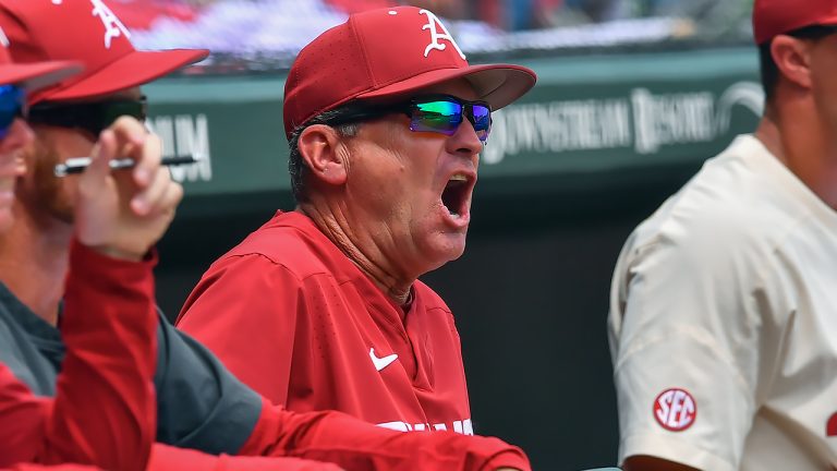 Hogs leave complete team on bases to set up huge game Monday
