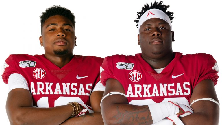 Ex-Lumberjacks settling in, playing well for Hogs in camp