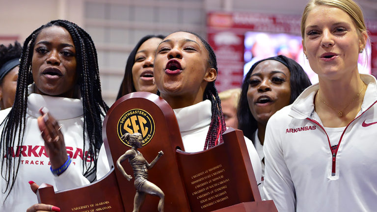 After triple crown last year, Hogs open new indoor season ranked No. 2