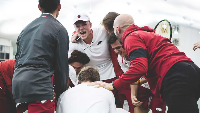 Razorbacks upset Baylor on Saturday afternoon in first of two matches