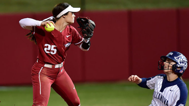 Hogs split with win over Villanova after earlier loss to Florida State on Saturday