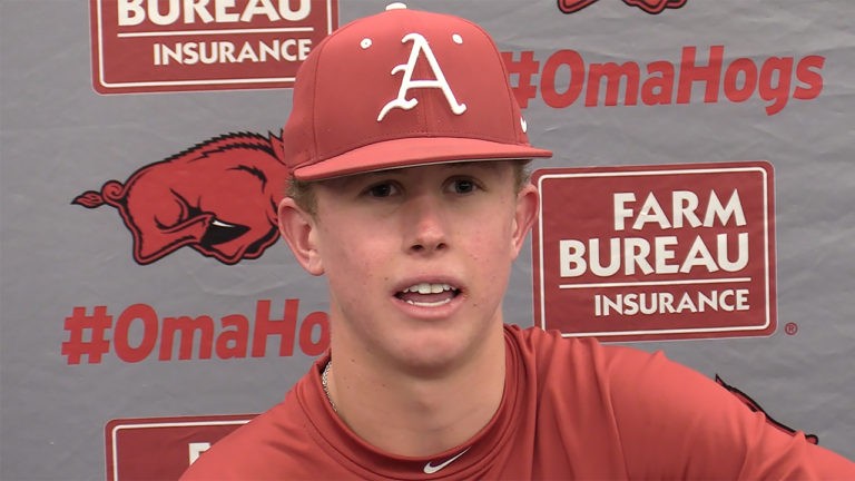 Pallette after closing the door on Antelopes in Razorbacks’ win Wednesday