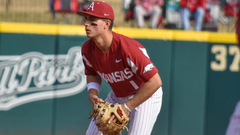 Hogs hitting coach Nate Thompson on Halftime on Tuesday afternoon