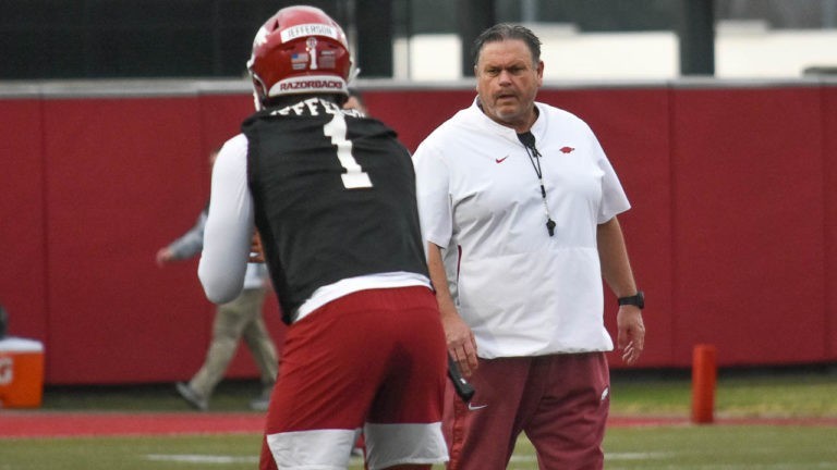 Don’t expect anything to be settled soon at quarterback for Hogs