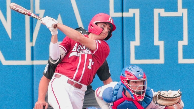 Slavens’ homer, Vermillion’s pitching gives Hogs 8-1 win