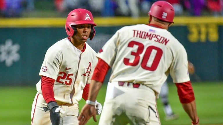 Moore, Razorbacks’ bats come alive blasting UCA, 21-8