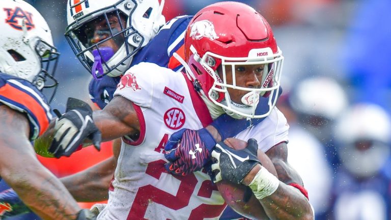 Smith after Hogs’ first day of spring practice Tuesday afternoon