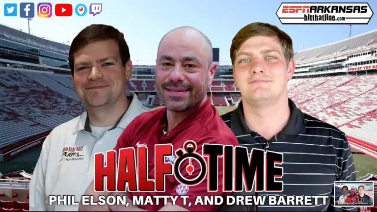 Halftime is LIVE. Hogs drop to 3-1, Pujols makes history, Hogs, CFB and more… 877-377-6963
