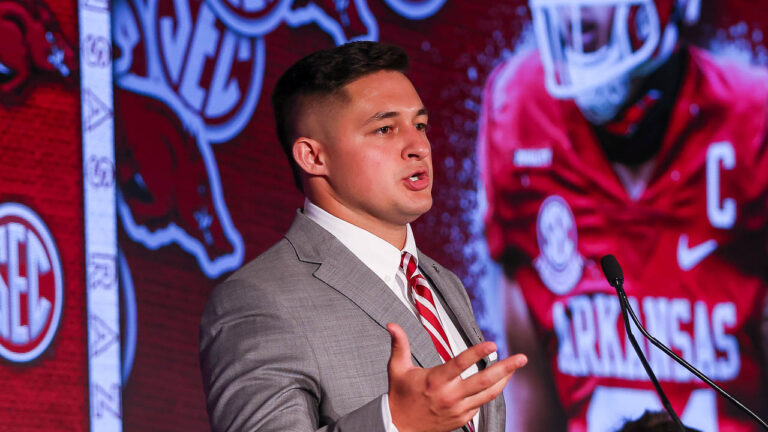 SEC MEDIA DAYS 2021: Arkansas linebacker Grant Morgan
