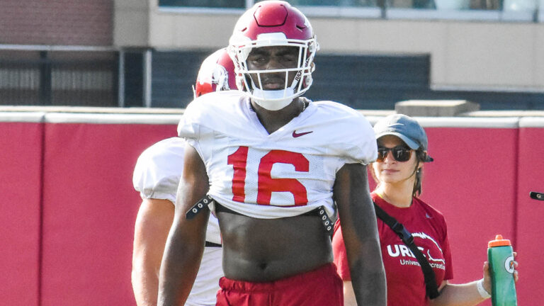 Burks not practicing may mean he’s out for Hogs’ opener, says Murphy
