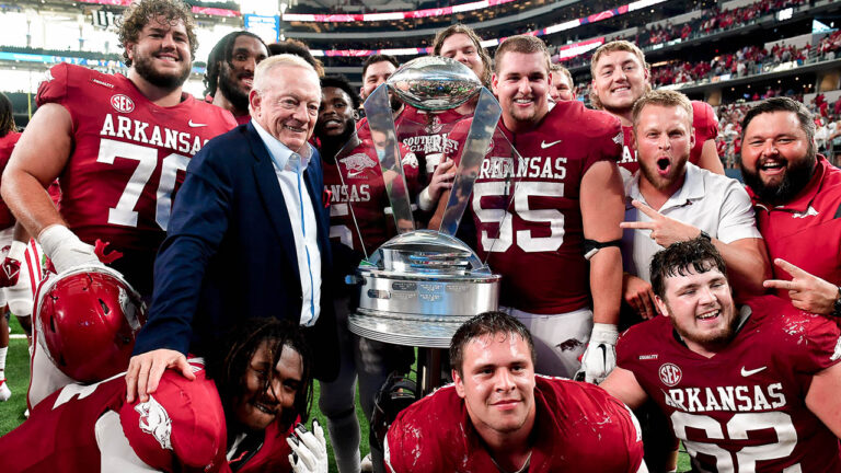 Sam Pittman after Razorbacks knock off Aggies for first time in nine years