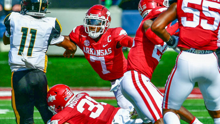 Hogs’ Joe Foucha, Tyson Morris: Preparing for game with Mississippi State