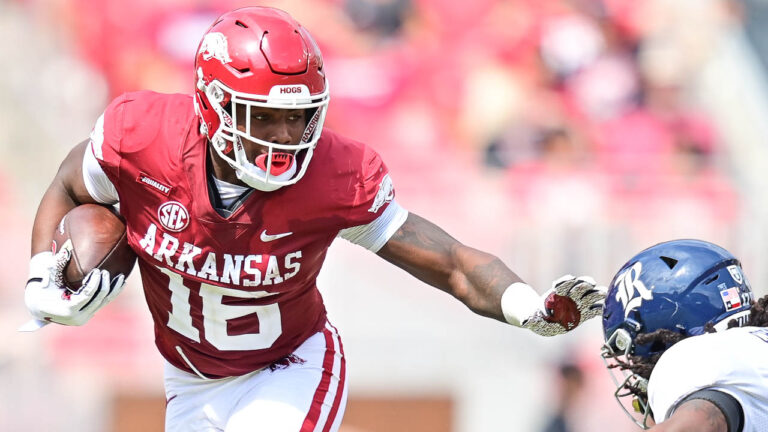 Dane Brugler of The Athletic: Treylon Burks was fun to watch with Hogs
