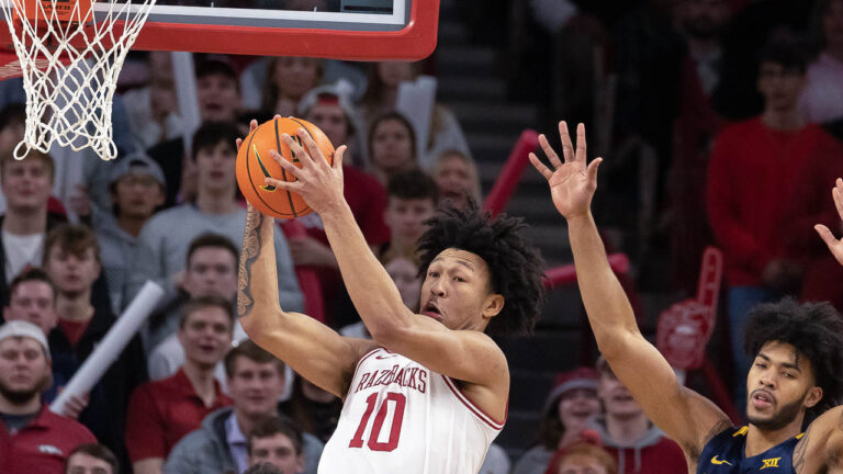 Razorbacks dominate West Virginia for 77-68 win