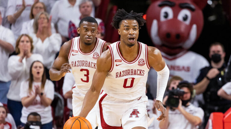 Hogs’ Stanley Umude on getting hot outside in big win over Missouri