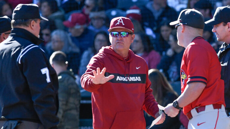 Van Horn at loss for why Hogs couldn’t get hits in opening loss