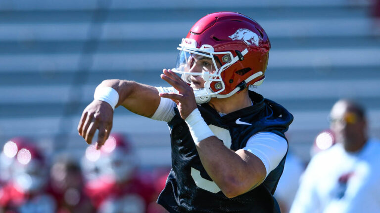 Hogs’ quarterback position gets thinner; defensive end in portal, too