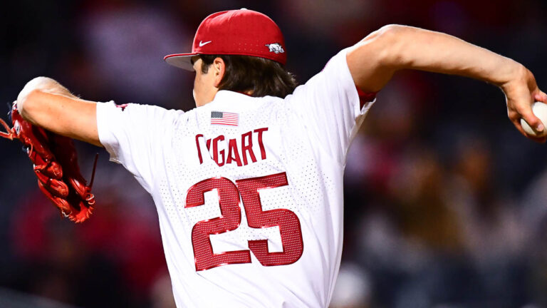 Scott Tabor on pitching in Razorbacks’ 5-4 win over LSU on Thursday night