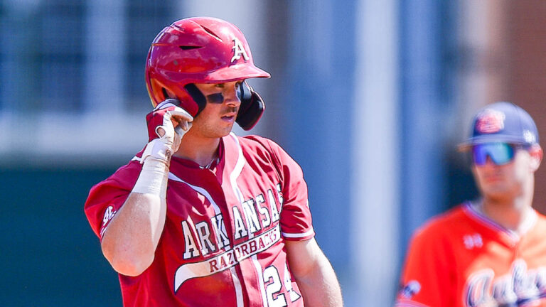 Hogs pour it on Auburn early, claim series
