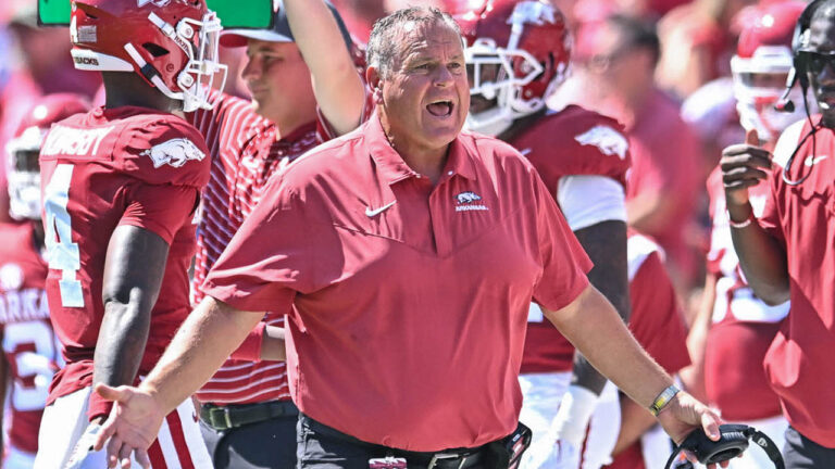 Hogs’ Sam Pittman recaps win over Gamecocks, previews Missouri State