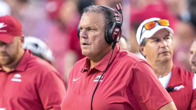 Hogs coach Sam Pittman previews Saturday’s game against Aggies