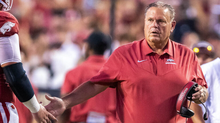 Hogs’ coach Sam Pittman on closer-than-expected win over Missouri State