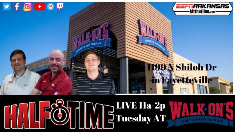 Halftime is LIVE from Walk-On’s new location in Fayetteville