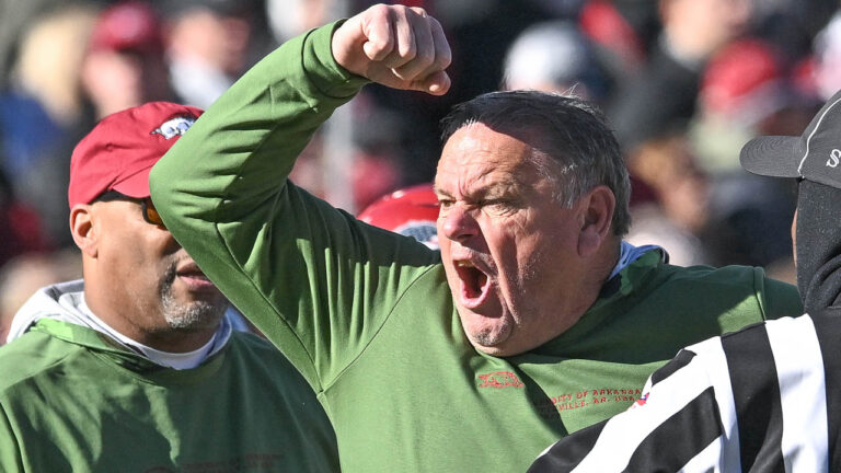 Hogs’ coach Sam Pittman wants freezing weather Saturday night against Ole Miss