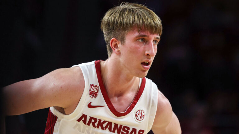 Razorbacks Ricky Council IV, Joseph Pinion after getting win over Missouri