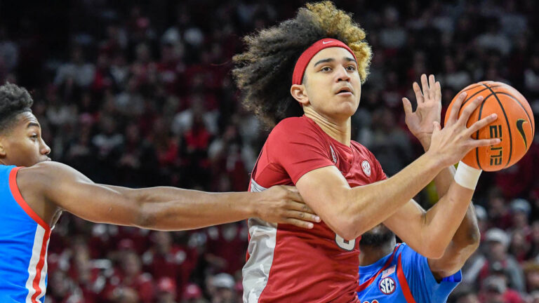 Razorbacks’ Anthony Black on playing through injury in win over A&M
