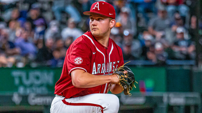 Grant Hall on Razorbacks’ pitching staff a little thin as season winds down