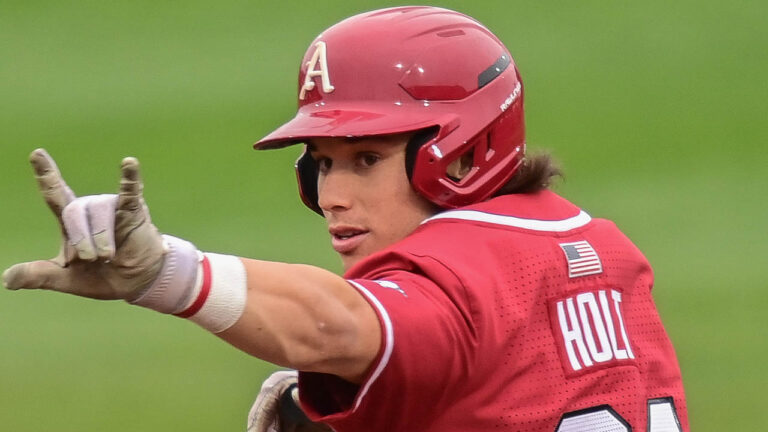 Grant Hall looking at Razorbacks Peyton Holt’s emergence at second