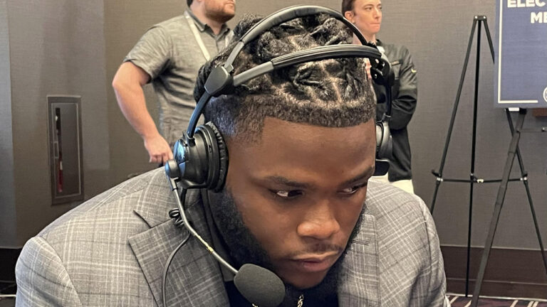 Hogs RB Raheim Sanders Wednesday on Halftime on ESPN Arkansas