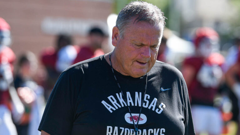 Hogs’ coach Sam Pittman with final media briefing before opener