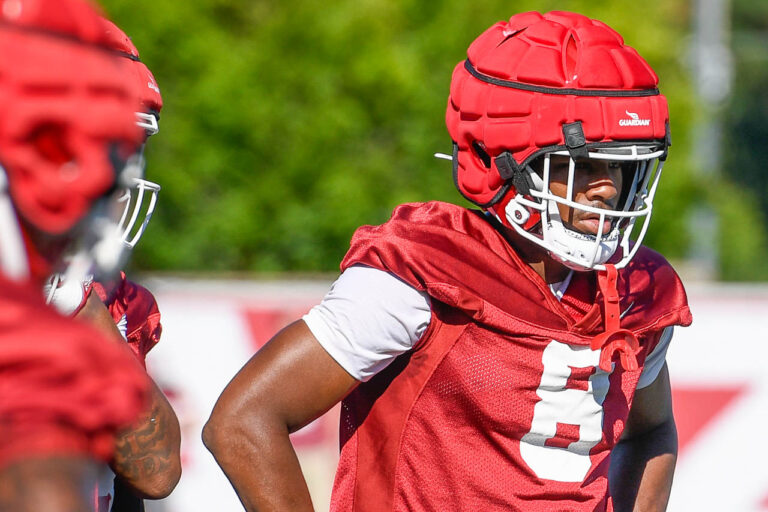 Razorbacks’ defensive backs after practice Wednesday morning