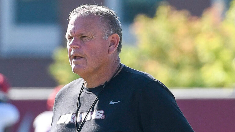 Razorbacks’ coach Sam Pittman on earlier start for opener Saturday