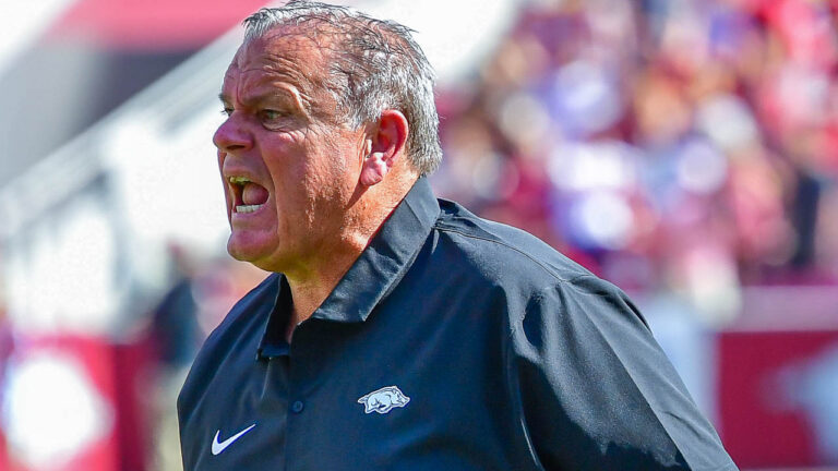Razorbacks’ coach Sam Pittman on run game issues, BYU
