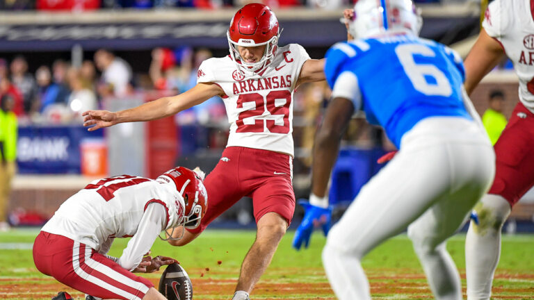 Razorbacks’ Rocket Sanders, Cam Little on going to Alabama