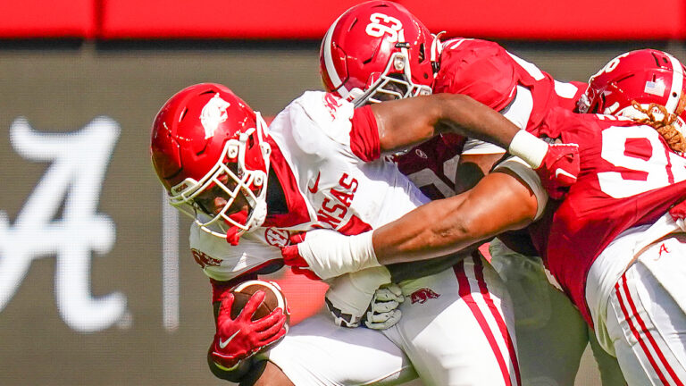Razorbacks’ Rashod Dubinion, Jaheim Thomas after loss to Alabama