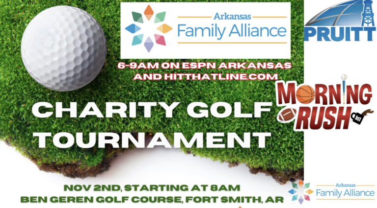 The Morning Rush is LIVE from Ben Geren Golf Course at the Arkansas Family Alliance/Pruitt Tool Charity Golf Tournament