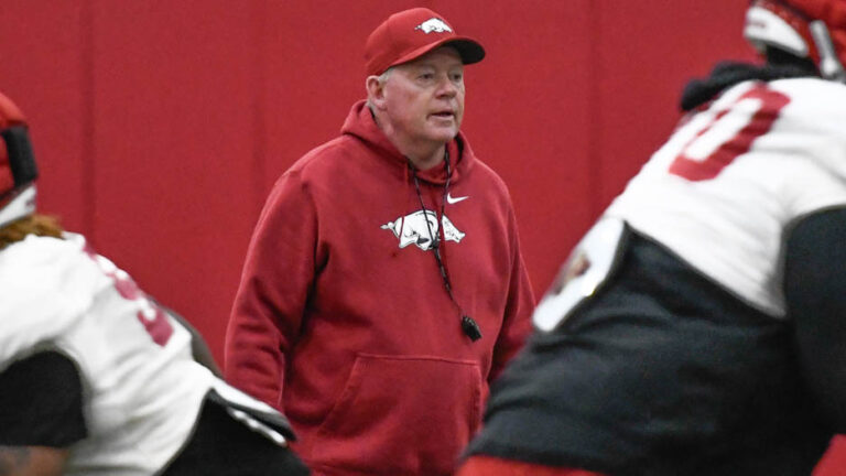 Razorbacks OC Bobby Petrino on progress of offense in the spring