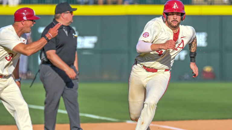 Stovall’s five hits powers Razorbacks past Missouri State