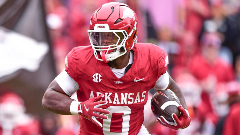 Razorbacks running back Braylen Russell looking for running room against Ole Miss