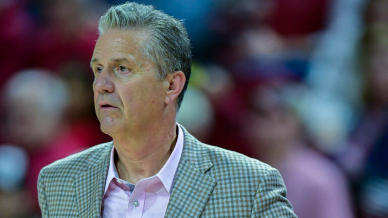 Razorbacks coach John Calipari on sidelines against Troy