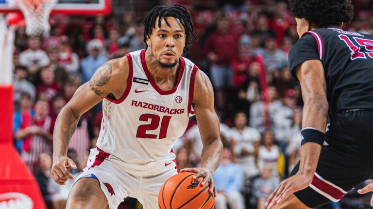 Razorbacks guard DJ Wagner looking for an opening against Troy