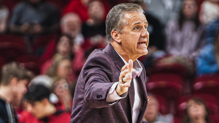 Razorbacks coach John Calipari on sidelines against Little Rock