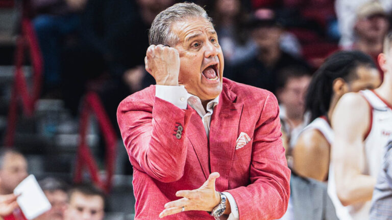 Razorbacks coach John Calipari during game against Georgia