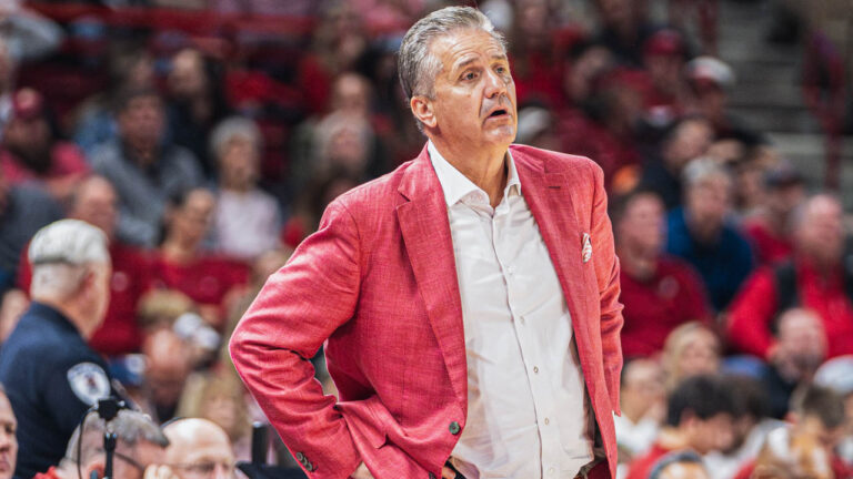 Razorbacks coach John Calipari on the sidelines against Georgia