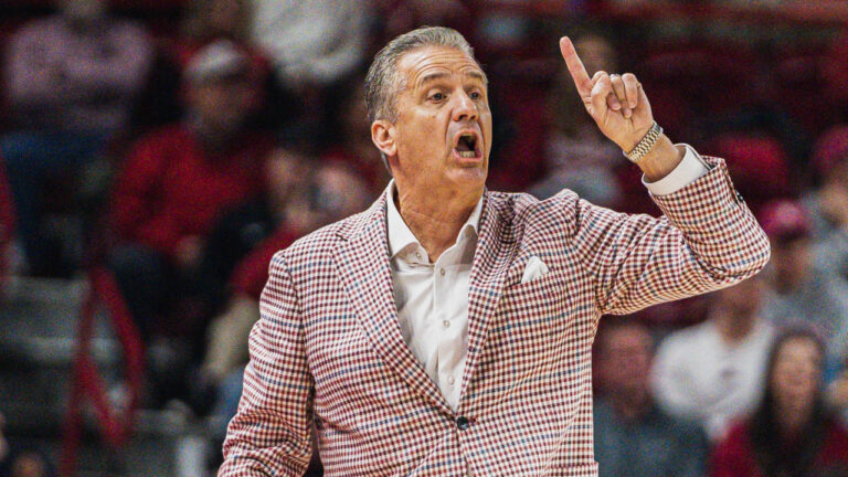 Razorbacks coach John Calipari on the sidelines against LSU